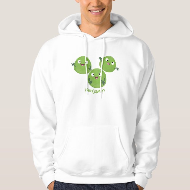 Gemüsesorten von Funny Brussels Cartoon Hoodie (Vorderseite)