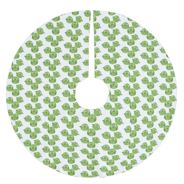 Gemüsesorten von Funny Brussels Cartoon Polyester Weihnachtsbaumdecke (Vorderseite)
