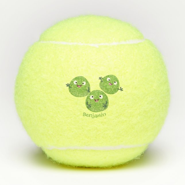 Gemüsesorten von Funny Brussels Cartoon Tennisbälle (Vorderseite)