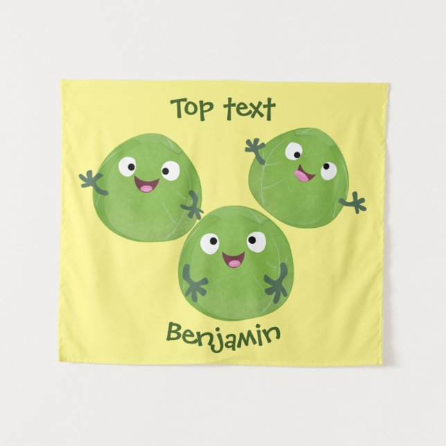 Gemüsesorten von Funny Brussels Cartoon Wandteppich (Vorderseite (Horizontal))