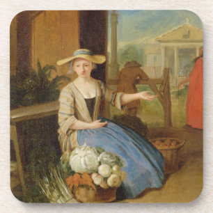 Gemüseverkäufer, Covent Garten, c.1726 (Öl auf  Getränkeuntersetzer