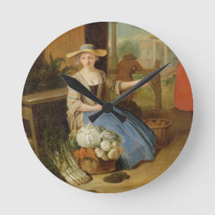 Gemüseverkäufer, Covent Garten, c.1726 (Öl auf  Runde Wanduhr