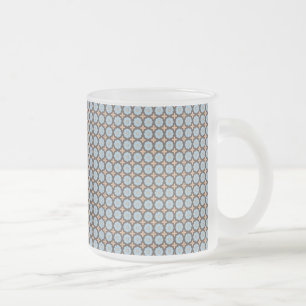 Gemustert Blau und Braun Mattglastasse