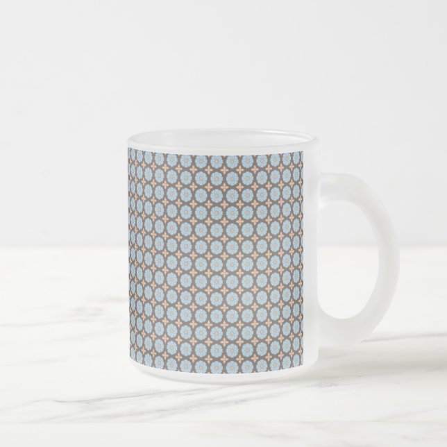 Gemustert Blau und Braun Mattglastasse (Rechts)