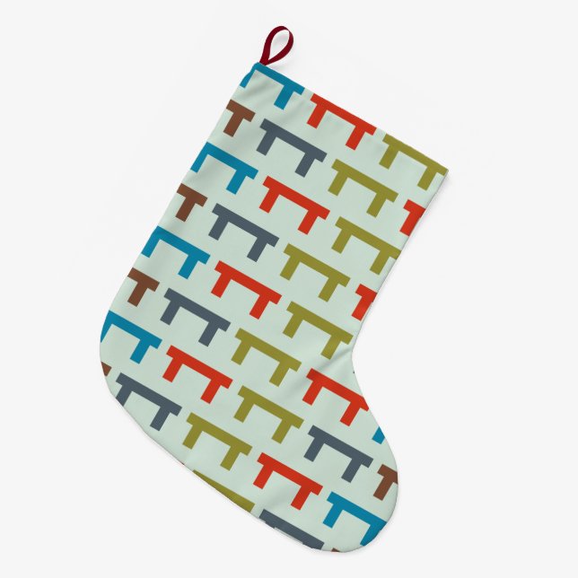 gemustert großer weihnachtsstrumpf (Vorderansicht (hängend))
