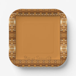 Gemustert in Braun und Gold Pappteller