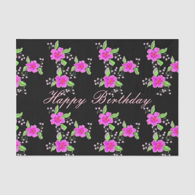 Gemustert in Rosa und Schwarz Seidenpapier (Vorderseite)