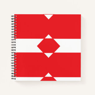 Gemustert in Rot-Weiß-Form Notizbuch