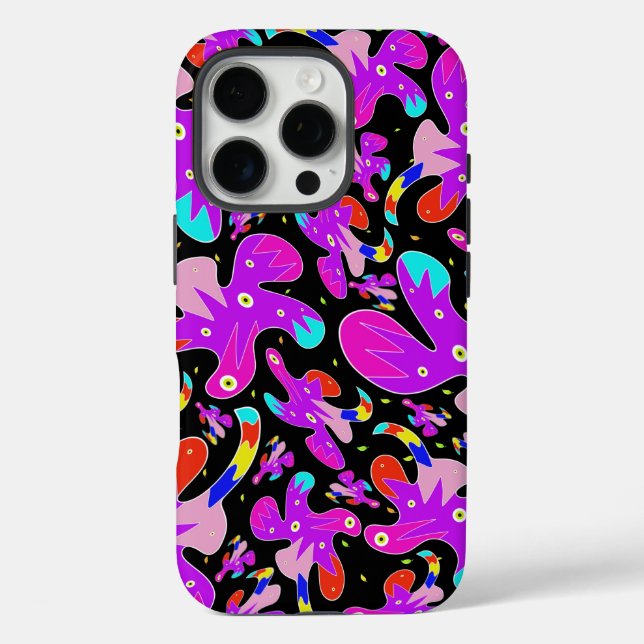 Gemustert iPhone 16 Pro Hülle (Rückseite)