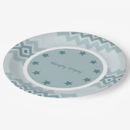Gemustert mit Blues Pappteller