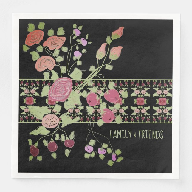 Gemustert mit Blume und Berliner Kunst Serviette (Vorderseite)