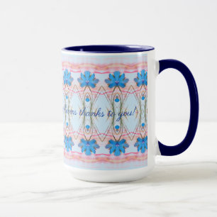 Gemustert mit Rosa und Blau Tasse