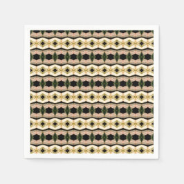 Gemustert Pink Black und Taupe Designer Serviette