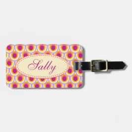 Gemustert rosa gelbe Gepäckmarke Gepäckanhänger