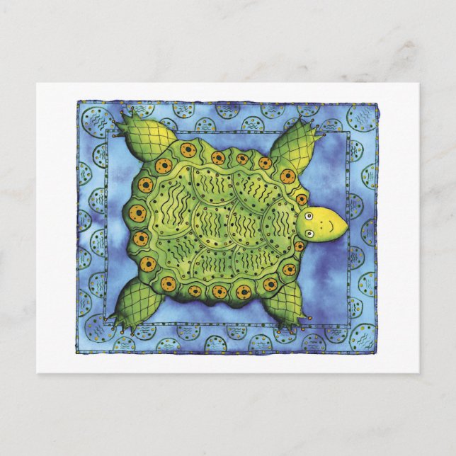 Gemustert Turtle Postkarte (Vorderseite)