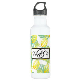 Gemusterte Ananas Tropical Edelstahlflasche