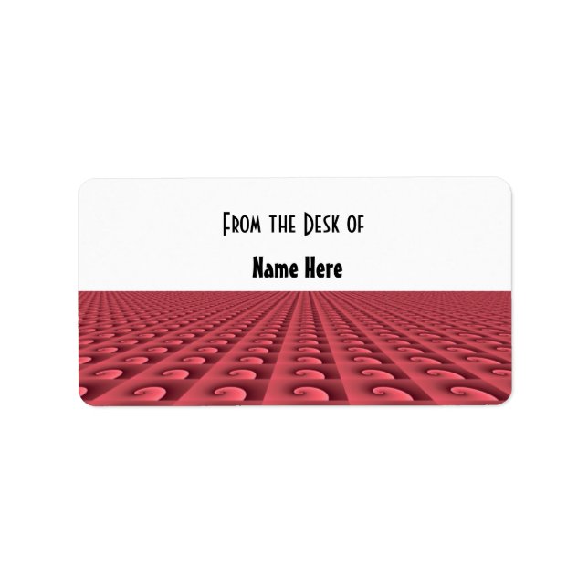 Gemusterte Bezeichnung für tiefe Rose Adressaufkleber (Vorne)