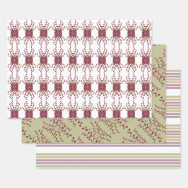 Gemusterte Blatt-Geschenkwrap Geschenkpapier Set