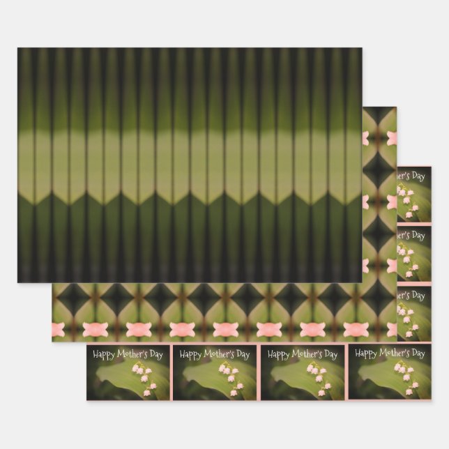 Gemusterte Blattröhre Geschenkpapier Set (Set)