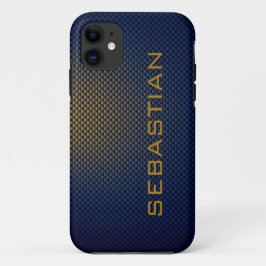 Gemusterte Blue Ocher-Kohlefaser personalisieren Case-Mate iPhone Hülle