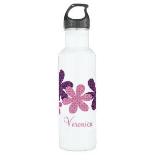 Gemusterte Blume Flasche, Lila Trinkflasche