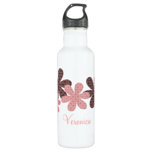 Gemusterte Blume Flasche, rosa Trinkflasche