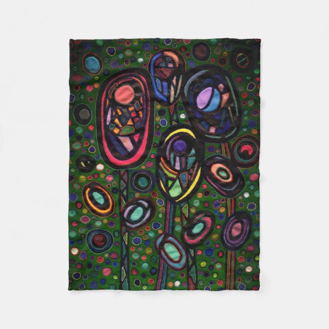 Gemusterte Blume Fleecedecke (Vorderseite)