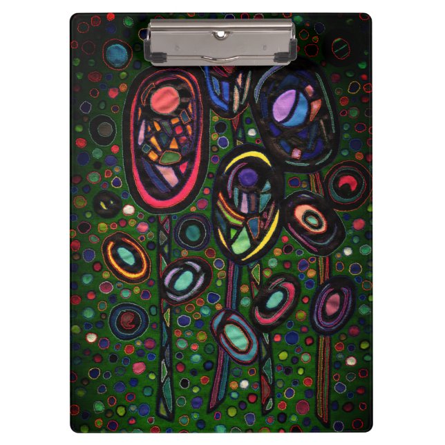 Gemusterte Blume Klemmbrett (Vorderseite)