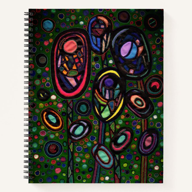 Gemusterte Blume Notizbuch (Vorderseite)