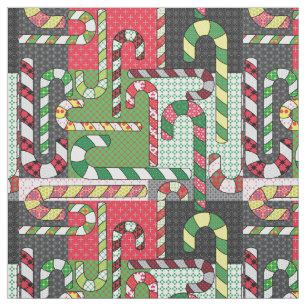 Gemusterte Candy Canes Stoff