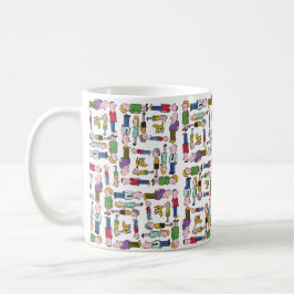 Gemusterte Farbzeichen Kaffeetasse