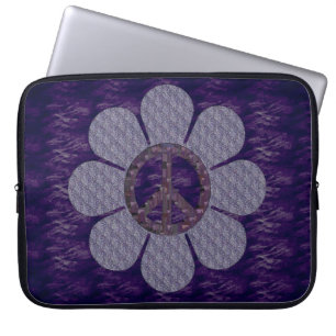Gemusterte FriedensBlume Laptopschutzhülle