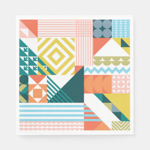 Gemusterte geometrische Farben Napkins Serviette