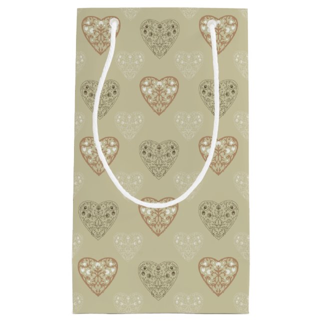 Gemusterte Geschenktasche mit weichem, neutralem B Kleine Geschenktüte (Vorderseite)