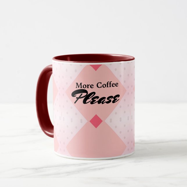 Gemusterte Hintergrund Geometrische Form rosa Tass Tasse (Vorderseite Links)