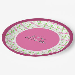 Gemusterte Hochzeit in Rosa und Pflaume Pappteller