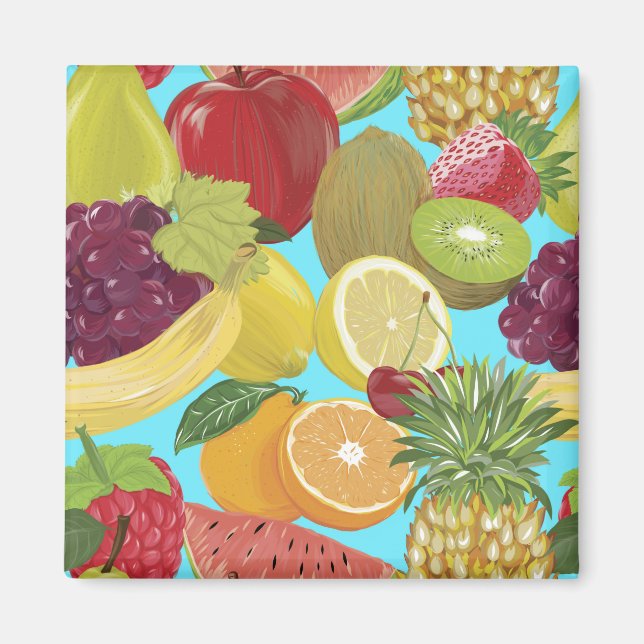 Gemusterte Illustration mit gemischten tropischen  Magnet (Vorne)
