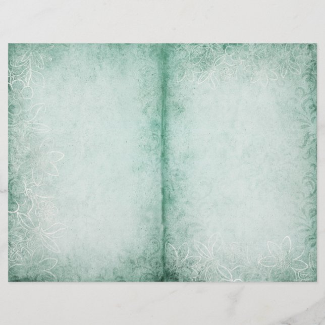 Gemusterte Journalseite "Green Damask" (Vorderseite)