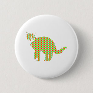 Gemusterte Katze Button