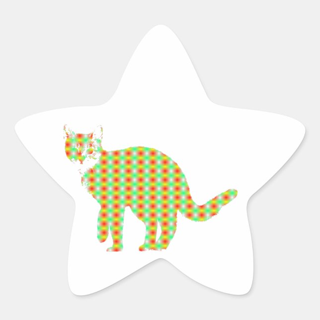 Gemusterte Katze Stern-Aufkleber (Vorderseite)