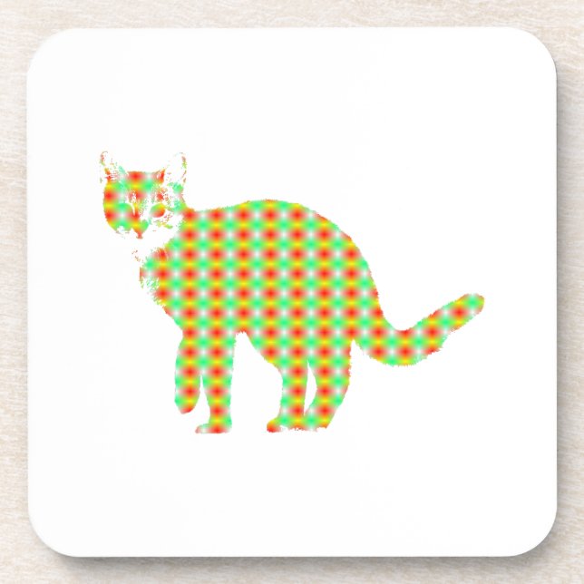 Gemusterte Katze Untersetzer (Vorderseite)