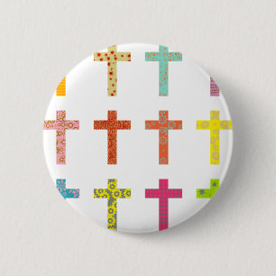 Gemusterte Kreuze Button