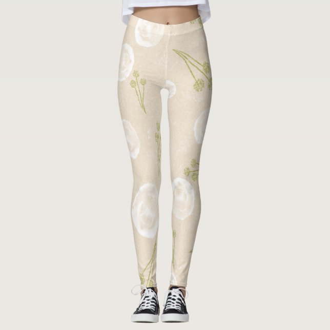 Gemusterte Leggings mit Blumenbezug (Vorderseite)