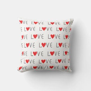 Gemusterte Liebe Herz Kissen