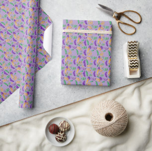 Gemusterte Mardi Gras Geschenkpapier