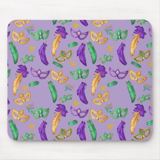 Gemusterte Mardi Gras Mousepad (Vorne)