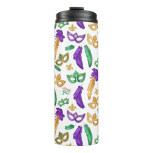 Gemusterte Mardi Gras Thermosbecher