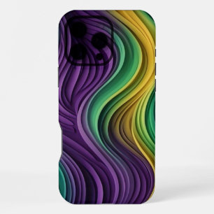 Gemusterte Mardi Gras Welle iPhone 16 Pro Max Hülle