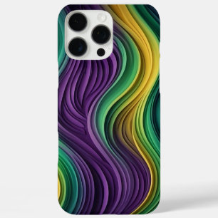 Gemusterte Mardi Gras Welle iPhone 16 Pro Max Hülle