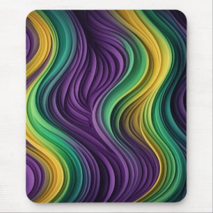 Gemusterte Mardi Gras Welle Mousepad